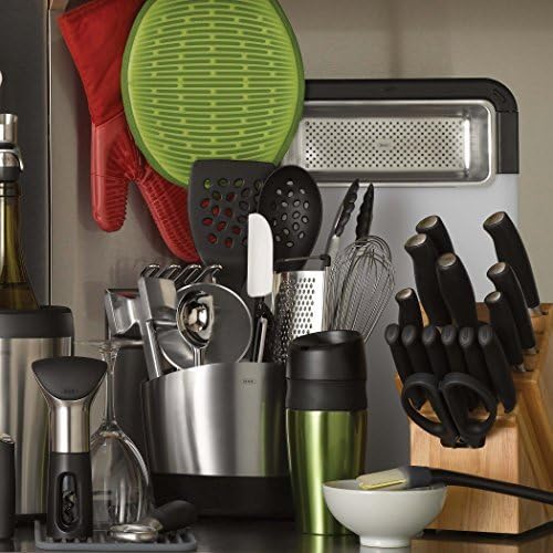 OXO Good Grips Küchenutensilienhalter aus gebürstetem Edelstahl Brushed Utensil Holder Single, Brush