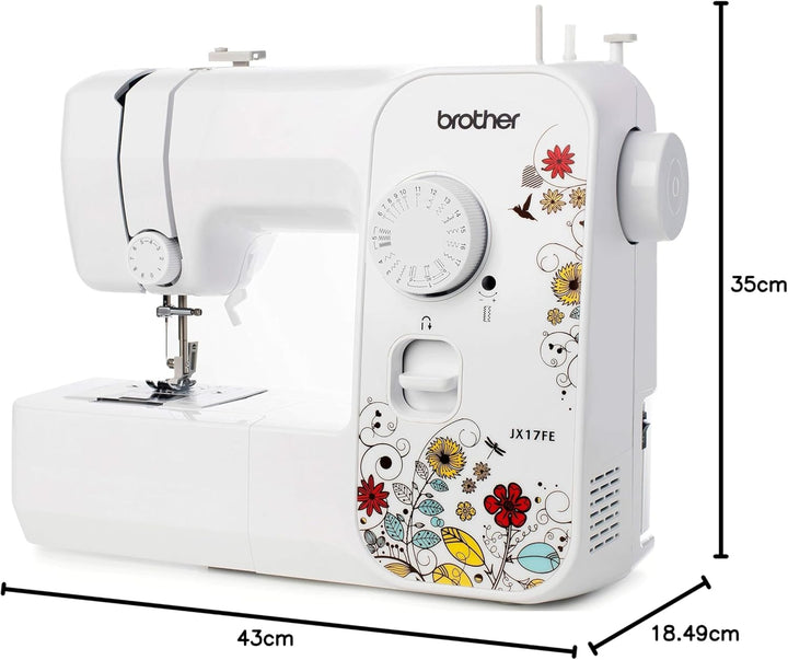 Brother JX17FE Nähmaschine mit 17 Nähprogramme, Freiarm, Elektrische Nähmaschinen Brother JX17FE (Fa