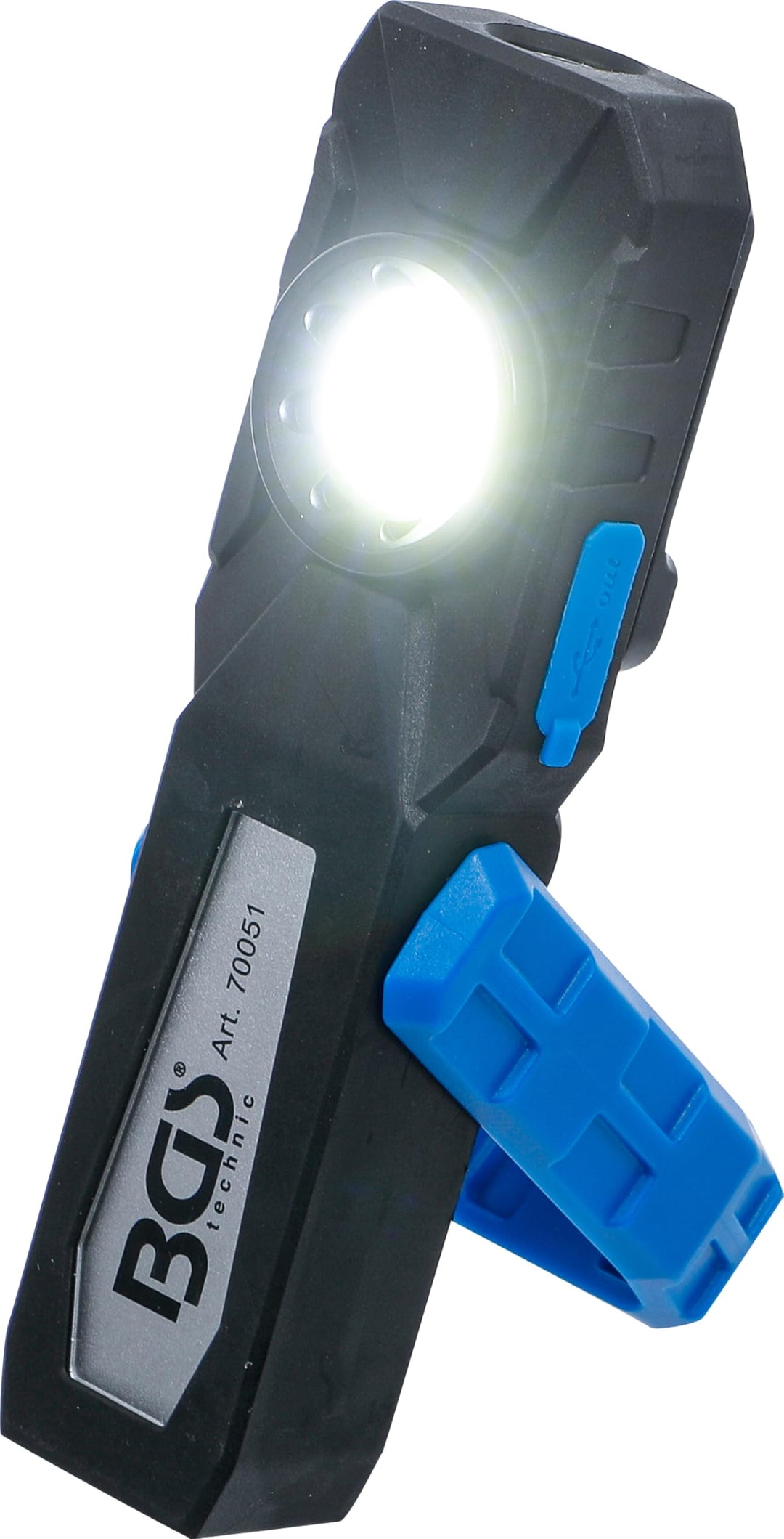 BGS 70051 | COB-LED-Werkstattleuchte mit Magnet und Haken | klappbar | Akku | Arbeitsleuchte | Werks
