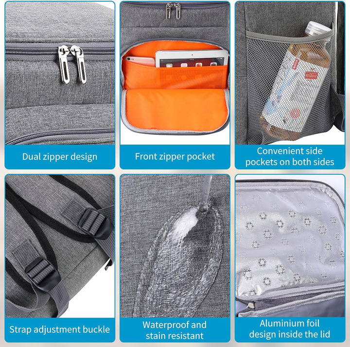 HEQUN 23L Kühlrucksack Thermo Rucksack Picknickrucksack Kühltasche Gross Isoliert Cooler Bag Perfekt