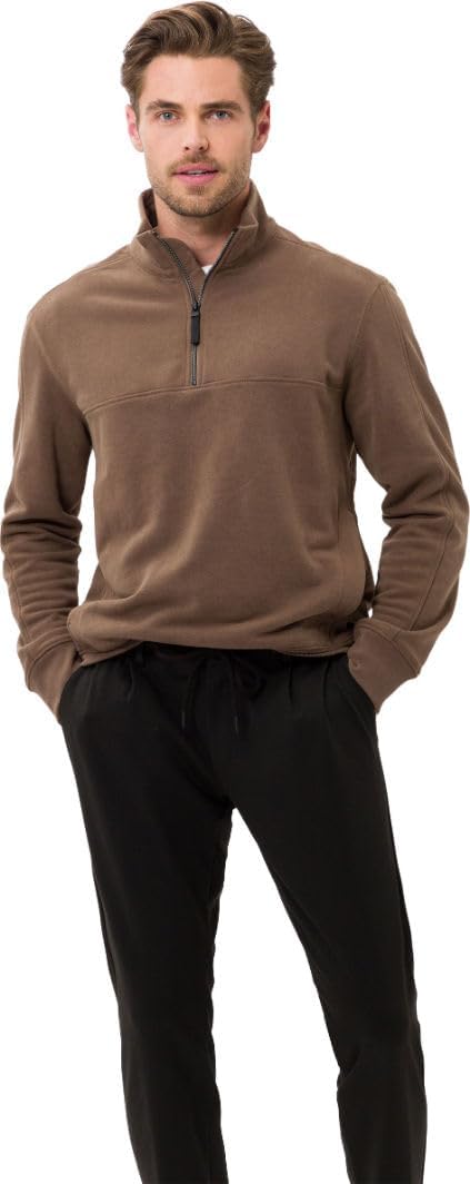 BRAX Herren Style Steve Cotton Liquid Interlock-Sweattroyer in Cleaner Optik Sweatshirt