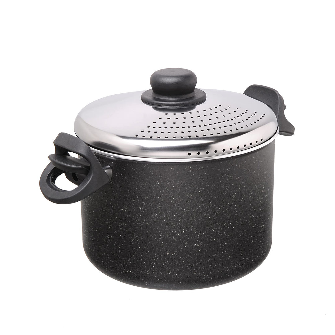 Moneta Etnea Nudelkocher mit verschliessbarem Deckel, Spaghettipfanne, spülmaschinenfest, 22 cm Sing