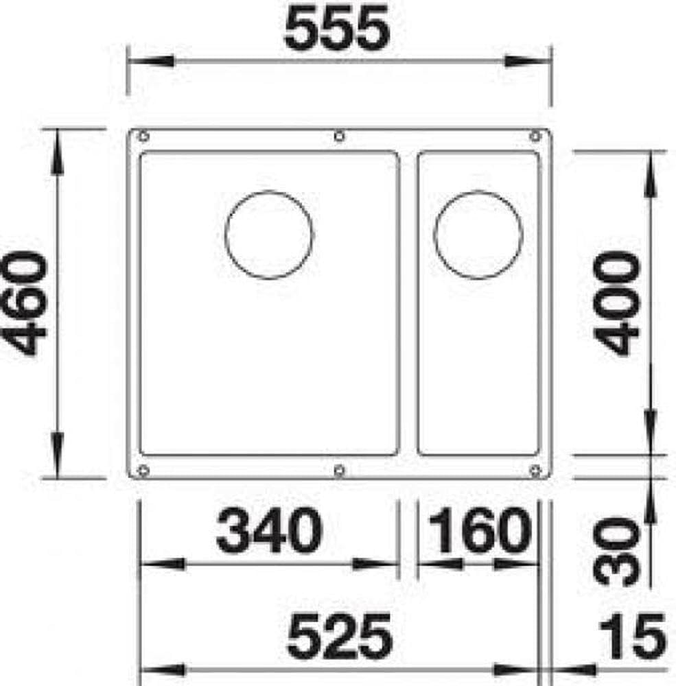 BLANCO SUBLINE 340/160-U | SILGRANIT weiss | Einbauart: Unterbau | Hauptbecken links | ohne Ablauffe