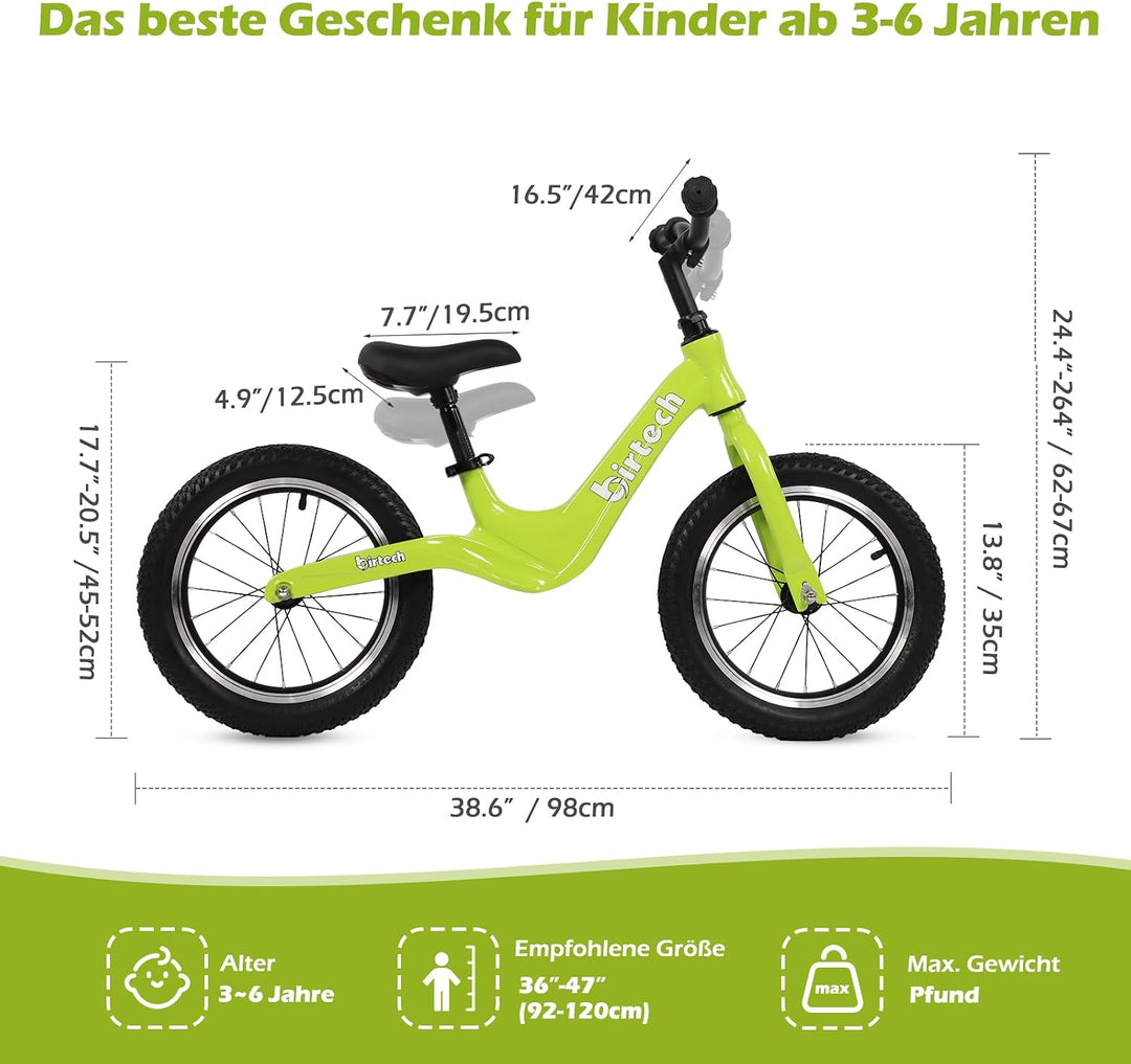Hello-5ive 14" Kinder-Laufrad für Jungen und Mädchen von 3, 4, 5, 6 Jahren, Luftreifen mit Magnesium