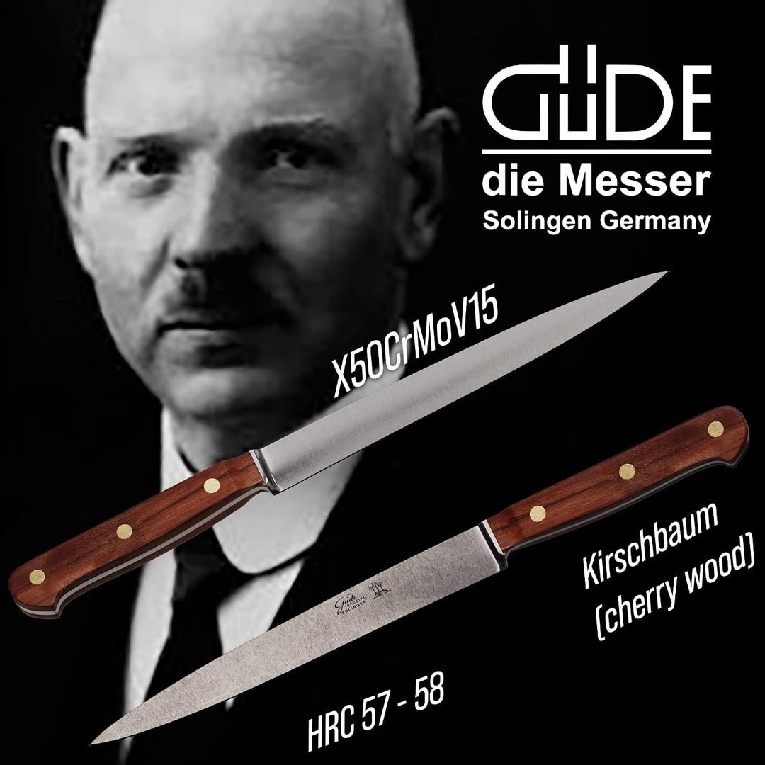 Güde Solingen Tradition - Filiermesser flexibel geschmiedet, 21 cm, Pflaumenholz, K.GÜDE, Handmade G
