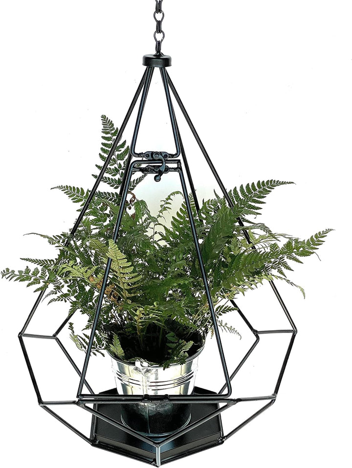 DanDiBo Blumenampel Innen Metall Wand Hängepflanzen 82 cm 96075 L mit Tür 6 Ecken Pflanzenhänger Blu