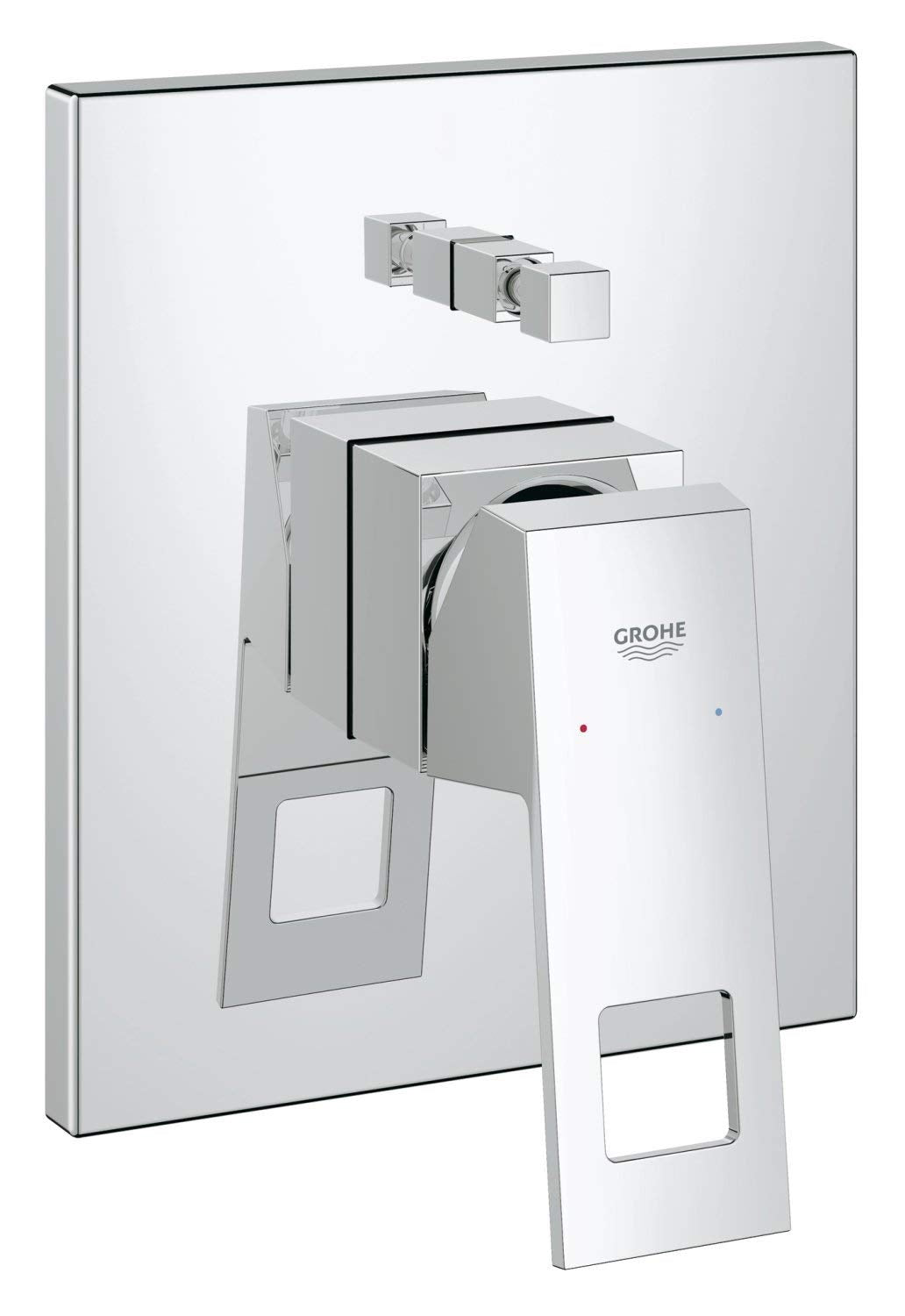 GROHE Eurocube - Einhand-Wannenbatterie (Fertigmontageset, verdeckte Befestigung, automatische Umste