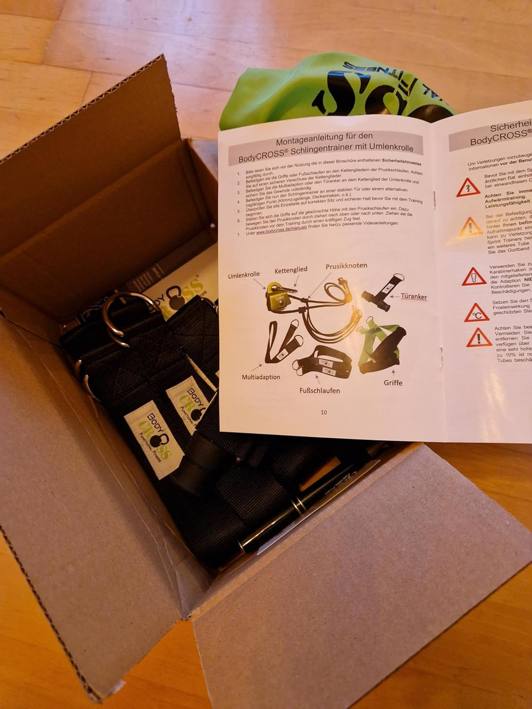 PREMIUM Schlingentrainer Komplett Set, Made in Germany, geprüft & zertifiziert, 2 Slingtrainer im Kr