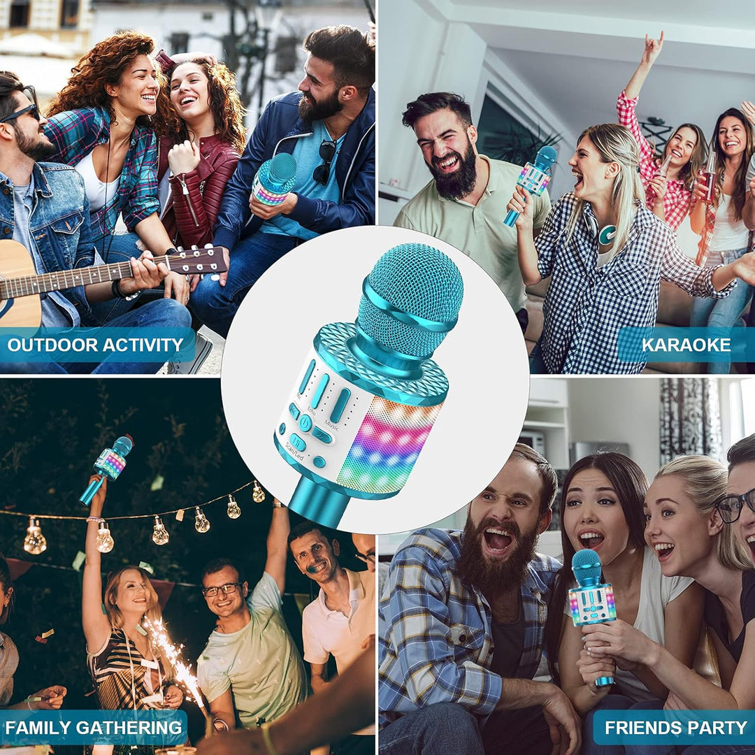 LED Drahtloses Bluetooth Mikrofon zum Singen, Spielzeug Kinder, Heim KTV Karaoke Maschine, Tragbares