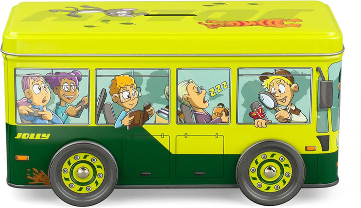 JOLLY Schulbus Schulset, 38-teilig, Buntstifte, Fasermaler, Lineal, Geodreieck, Wasserpinsel, Malbuc