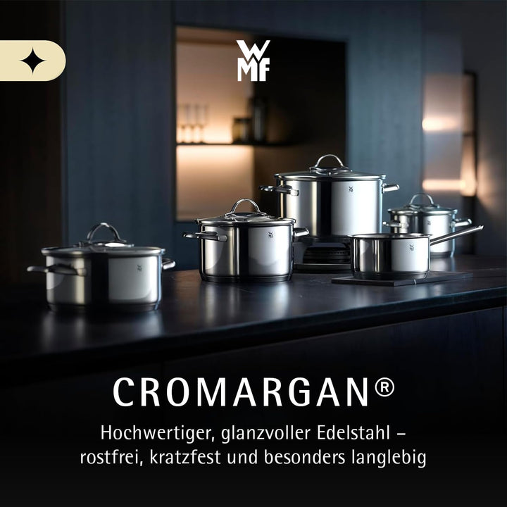 WMF Aparto Vorteils Topfset Induktion 6-teilig, Kochtopf Set mit Glasdeckel, Cromargan Edelstahl pol