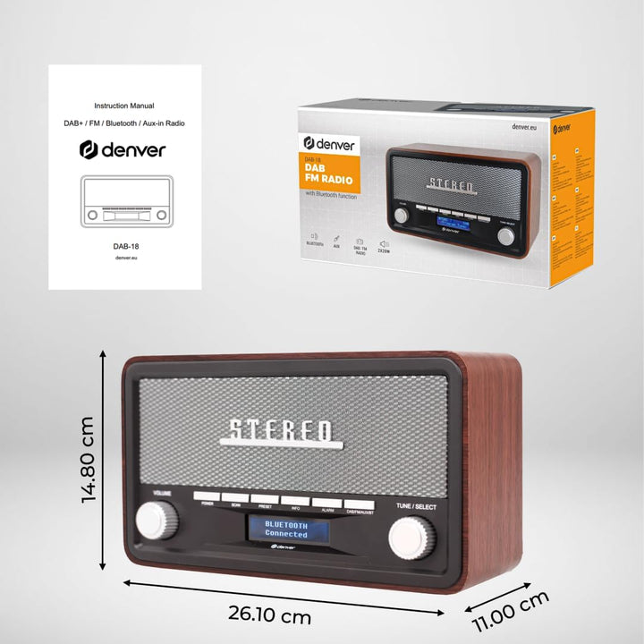 Denver DAB Radio DAB-18, braun Single, Single