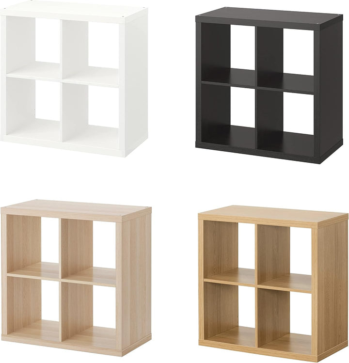 IKEA KALLAX Regal, grössere Aufbewahrungslösung, (weiss gebeizte Eiche, 77 x 77)