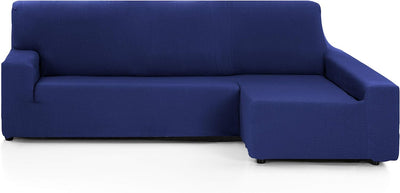 Martina Home - Elastischer Bezug für Sofa, Modell Túnez, Eckteil rechts, Stoff, Marineblau, 3-Sitzer