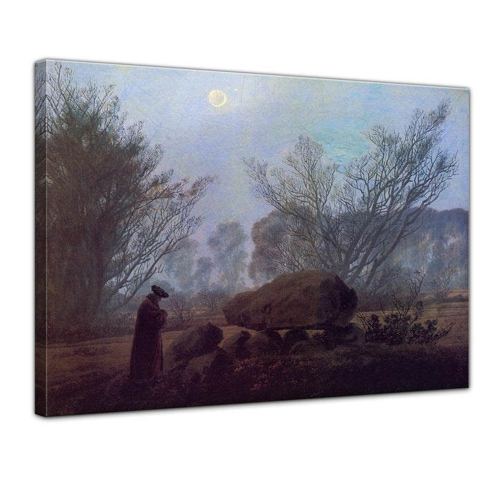 Bilderdepot24 Bild auf Leinwand | Caspar David Friedrich Spaziergang in der Abenddämmerung in 80x60