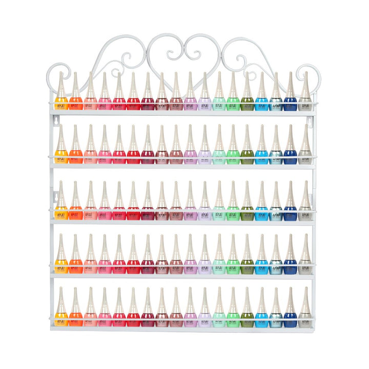Meisax 5 Ebenen Metall Nagellack Ständer Kosmetik Organizer 5 Ablagen Wandregal Lippenstiftständer A