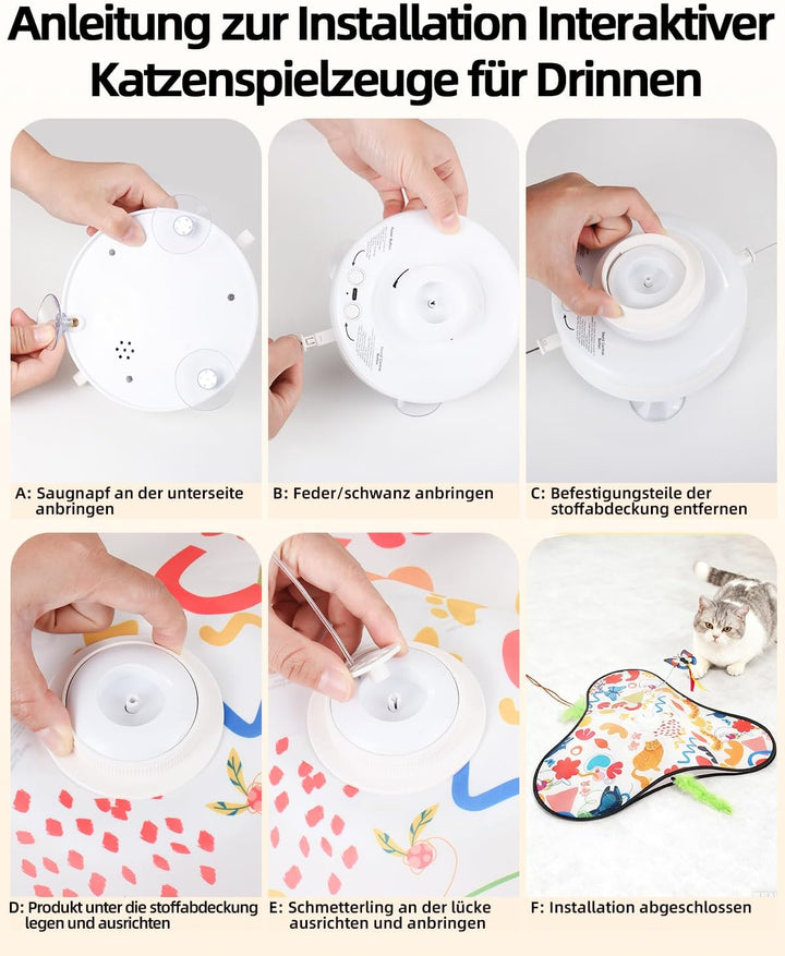 Interaktives Katzenspielzeug, Katzenspielzeug Selbstbeschäftigung, Wiederaufladbar Berührungsaktivie