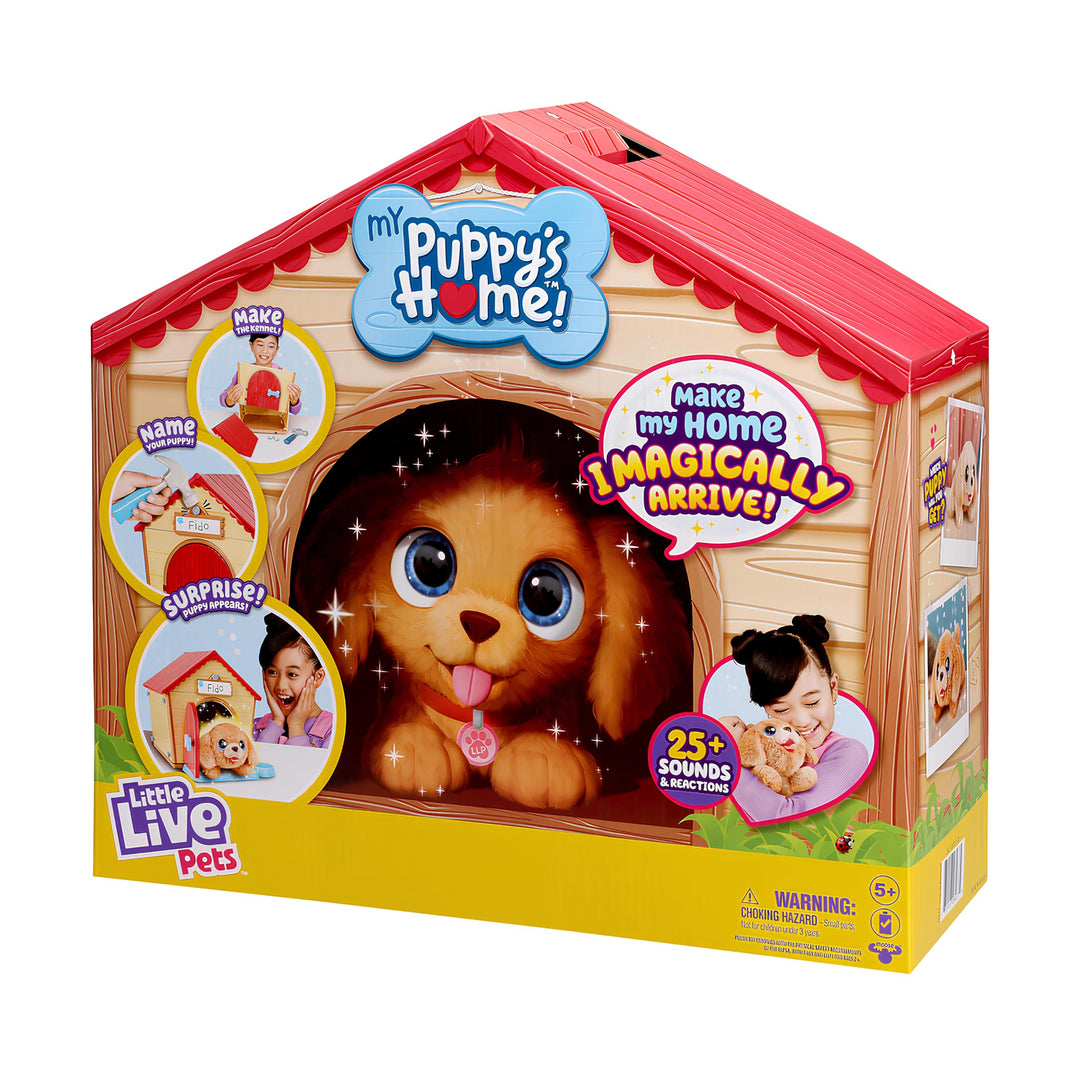 Little Live Pets – My Puppy's Home: interaktiver Hund mit DIY-Hundehütte zum Selbstaufbauen und span