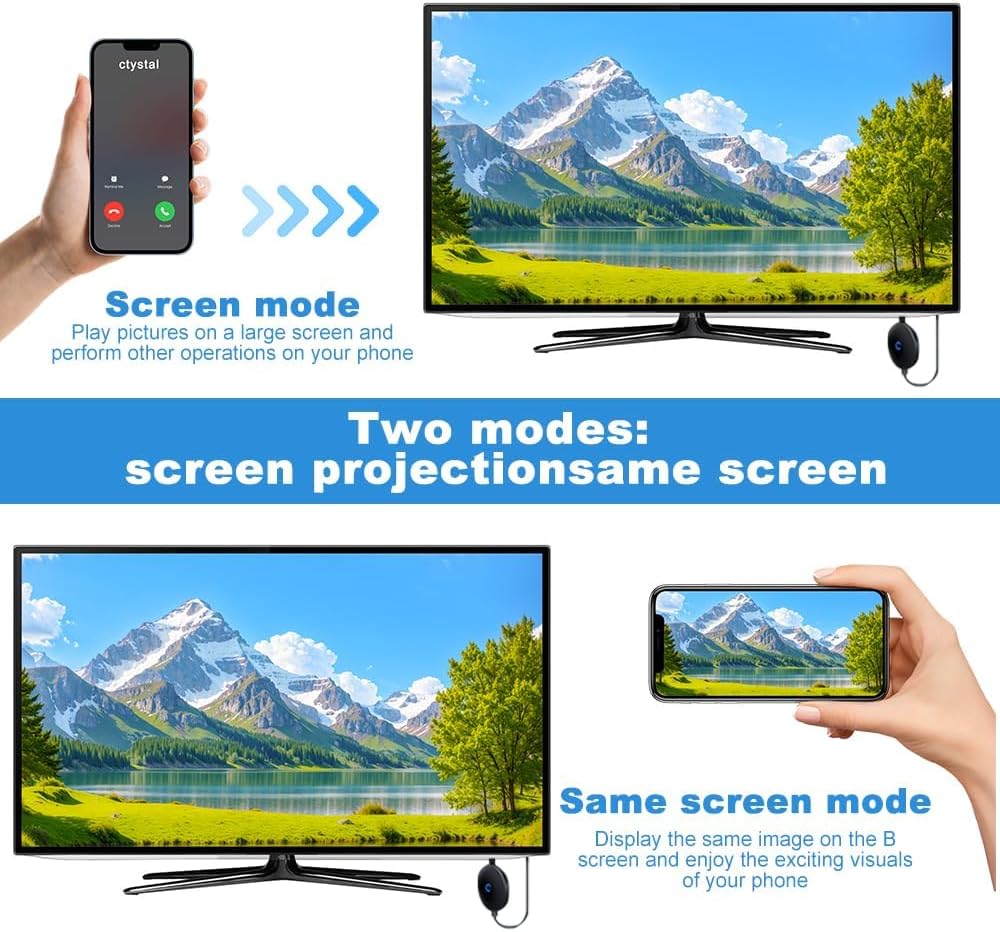 4K Full HD Miracast HDMI Dongle, 1080P Wireless HDMI Adapter, 5G Miracast Dongle, WiFi Display Dongl