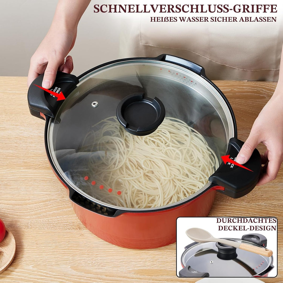 ROSSETTO Kochtopf Induktion Suppentopf Aluminiumguss Pastatopfe Antihaftbeschichtung Fritteuse mit K
