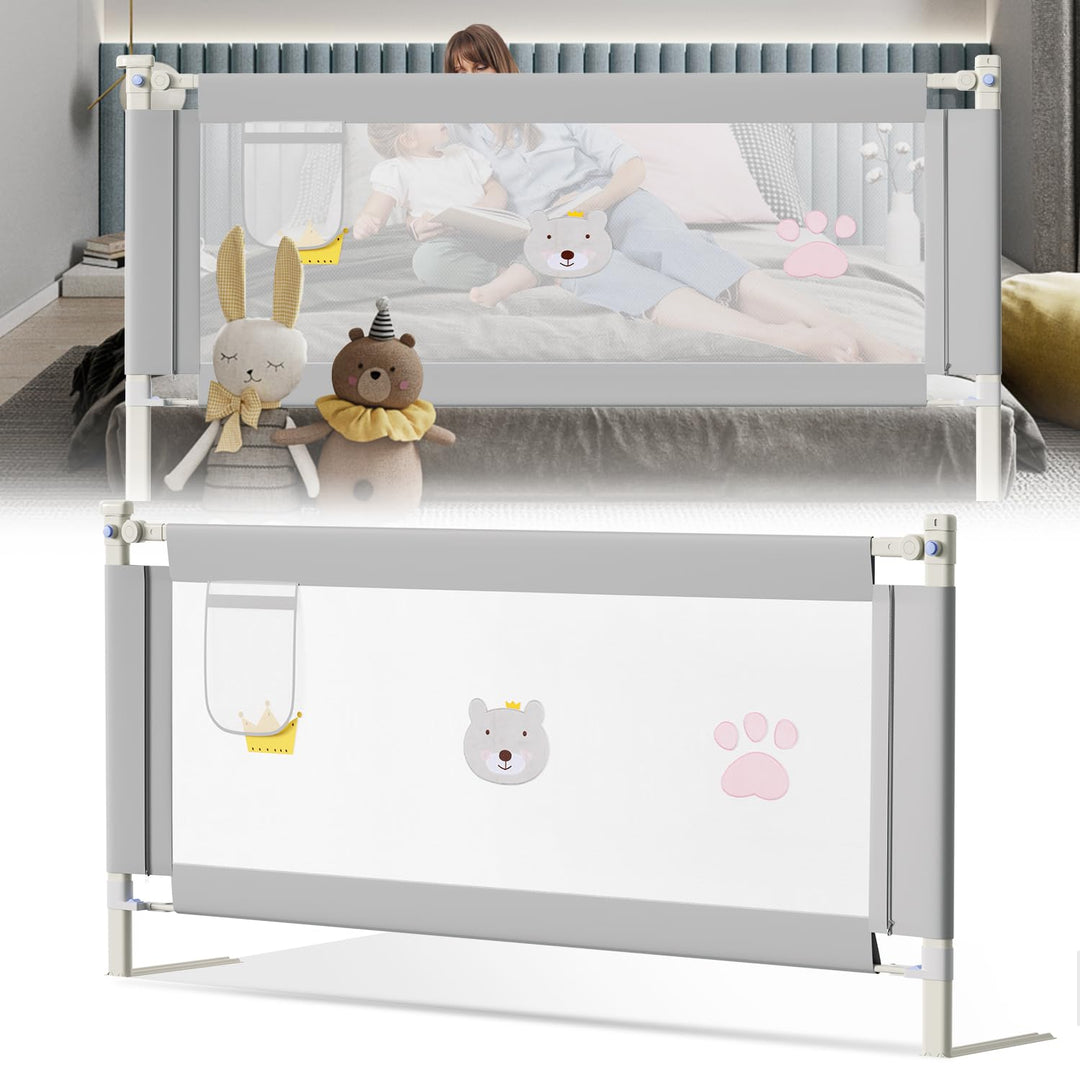 Ansobea 150cm Bettgitter｜Bettschutzgitter für Kinder｜Kinderbettgitter faltbar Kleinkindgitter｜Kinder