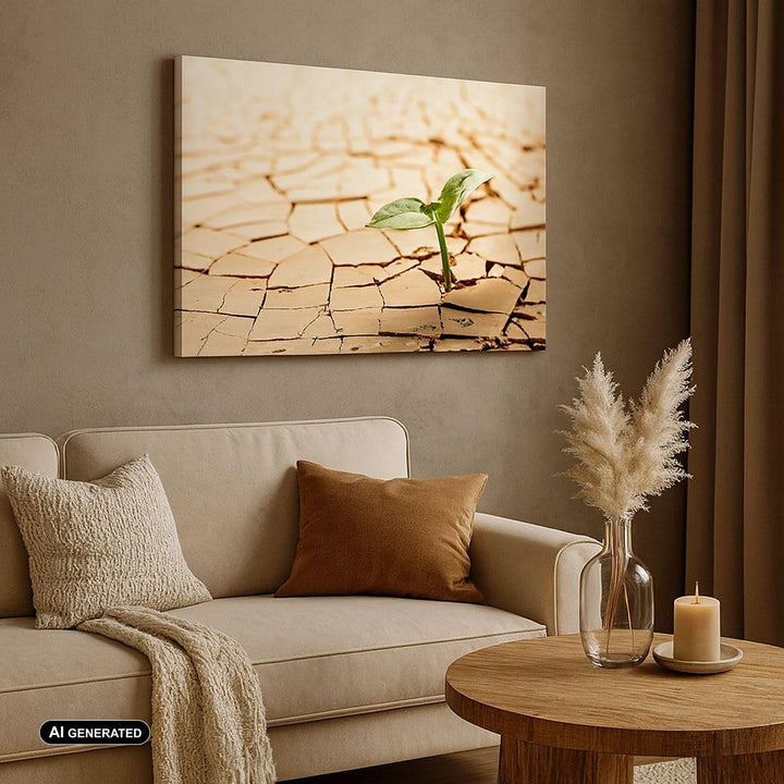 Bilder auf Leinwand 100x70cm Leinwandbild mit Rahmen Wüste Erde Umwelt Gross Wanddeko Bild Schlafzim