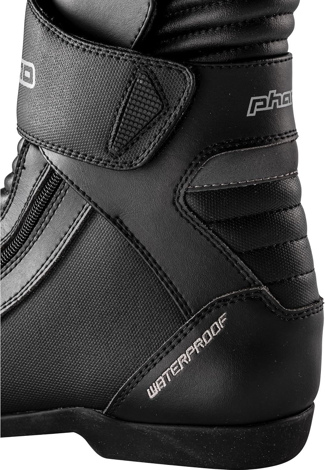 Pharao Trigon WP Motorradstiefel Kurz - Wasserdicht - PU - Polyester 45 EU Schwarz, 45 EU Schwarz