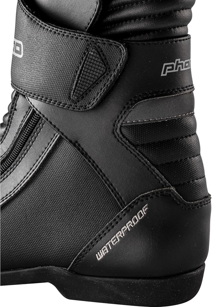 Pharao Trigon WP Motorradstiefel Kurz - Wasserdicht - PU - Polyester Schwarz 36 EU, Schwarz 36 EU