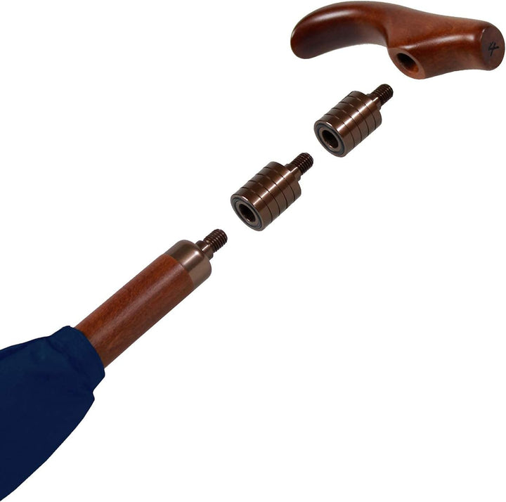 Stützschirm höhenverstellbar mit Holzgriff - blau, Blau