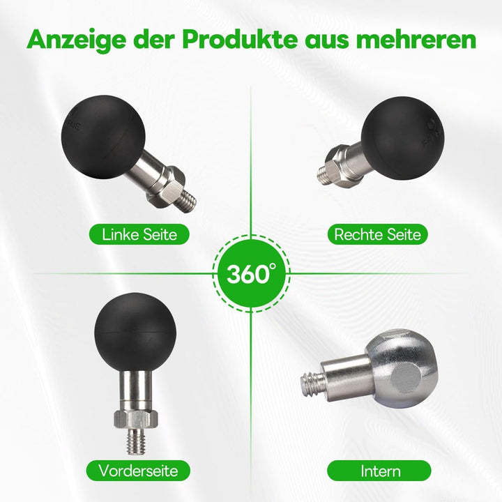 FANAUE 1" Kugel Adapter Kompatibel RAM Mounts B Grösse Doppelsockelarm,mit M6 x 1.0 Gewindepfosten,A