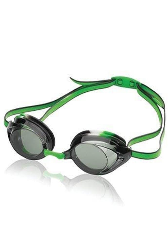 Speedo Jr. Vanquisher 2.0 Anti-Fog Swim Swimming Competition Goggle, Black/Green
