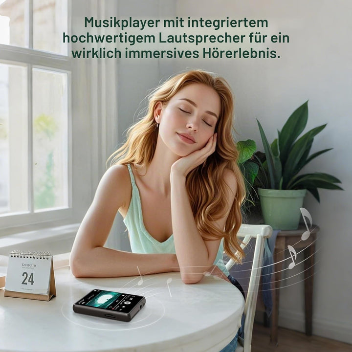 128GB MP3 Player Bluetooth 5.3, ZAQE 2.4" Full Touchscreen Tragbarer Sport MP3 Player,Eingebaute Hig