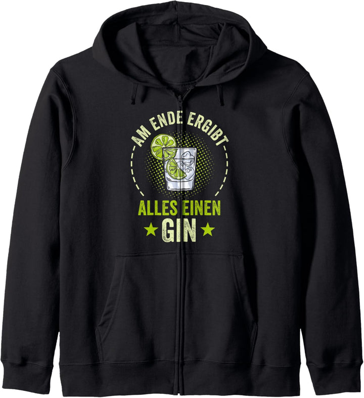 Am ende ergibt alles einen Gin Barkeeper Lustiger Spruch Kapuzenjacke