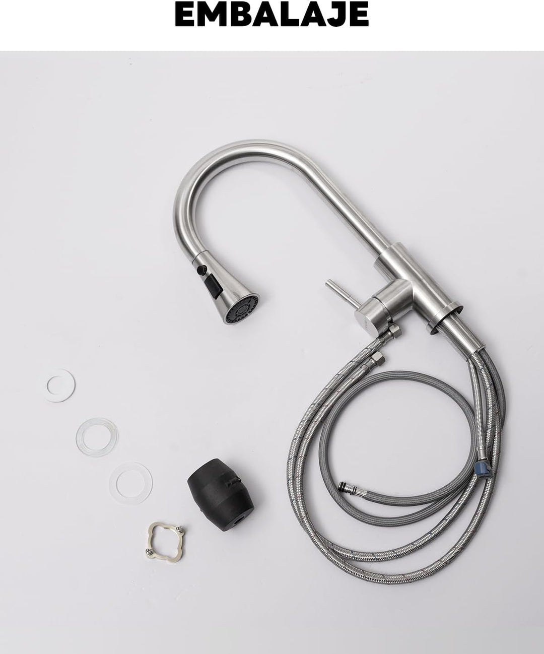 BLYLUND Gebürstetes Nickel Küchenarmaturen mit Brause Ausziehbar 3 Modi, Edelstahl Moderne Küchenspü