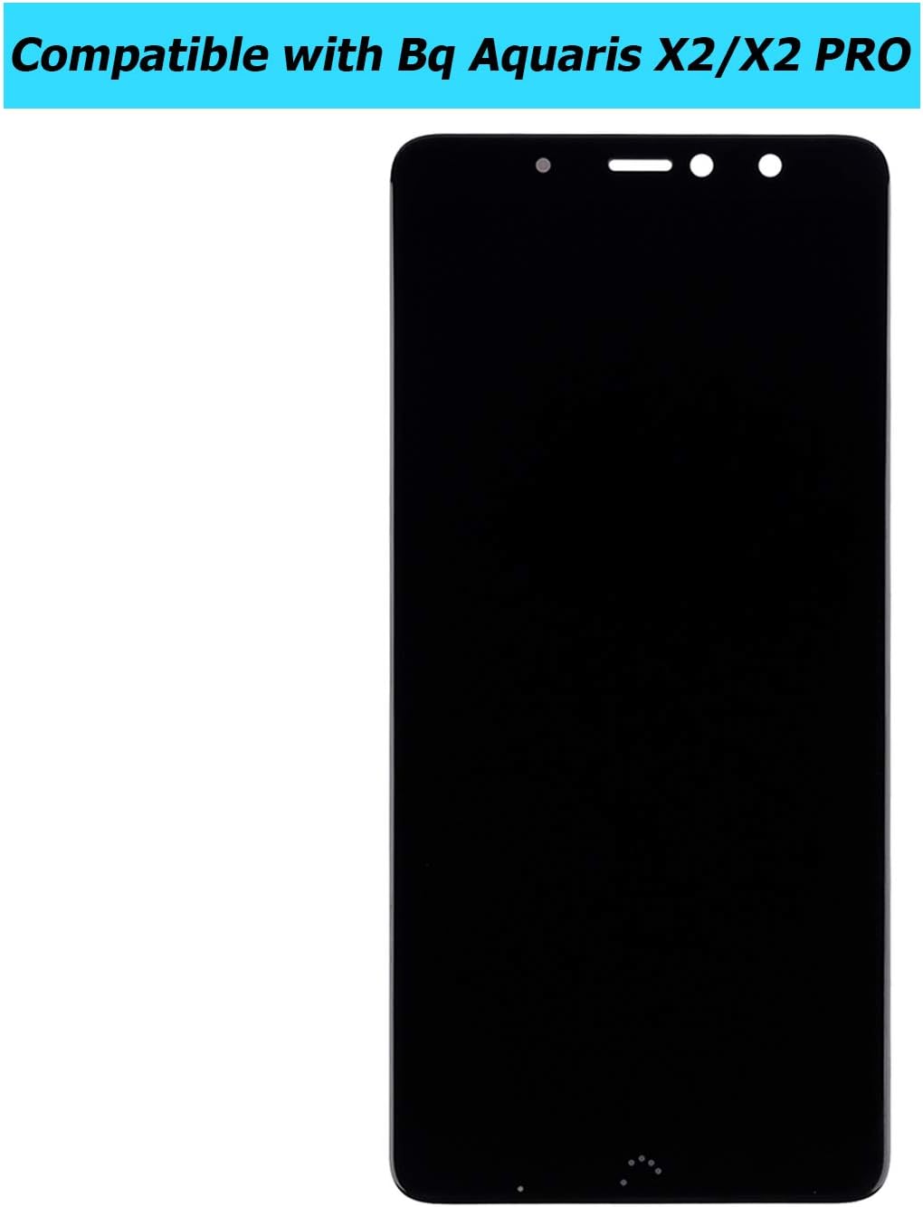 E-YIIVIIL Neu Ersatz LCD Display Kompatibel Für Bq Aquaris X2/X2 Pro 5,65 inch (Schwarz Ohne Rahmen)
