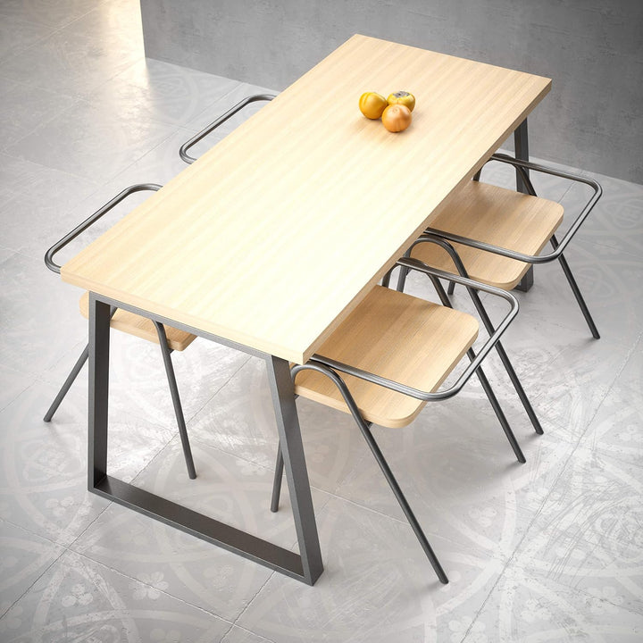 sossai® Trapez Tischkufen aus Stahl (pulverbeschichtet) TKG6 | Industrial Design | Farbe: Anthrazit