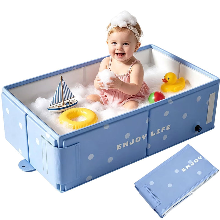 Tragbare Badewanne für Kinder - Blau Faltbare Kinderbadewanne, Keine Montage erforderlich, Tragbares
