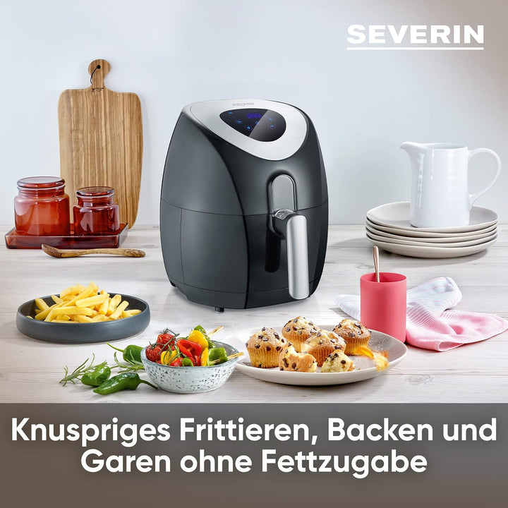 SEVERIN Heissluftfritteuse mit 6 Automatikprogrammen, Airfryer zum Frittieren ohne Fett, innovative