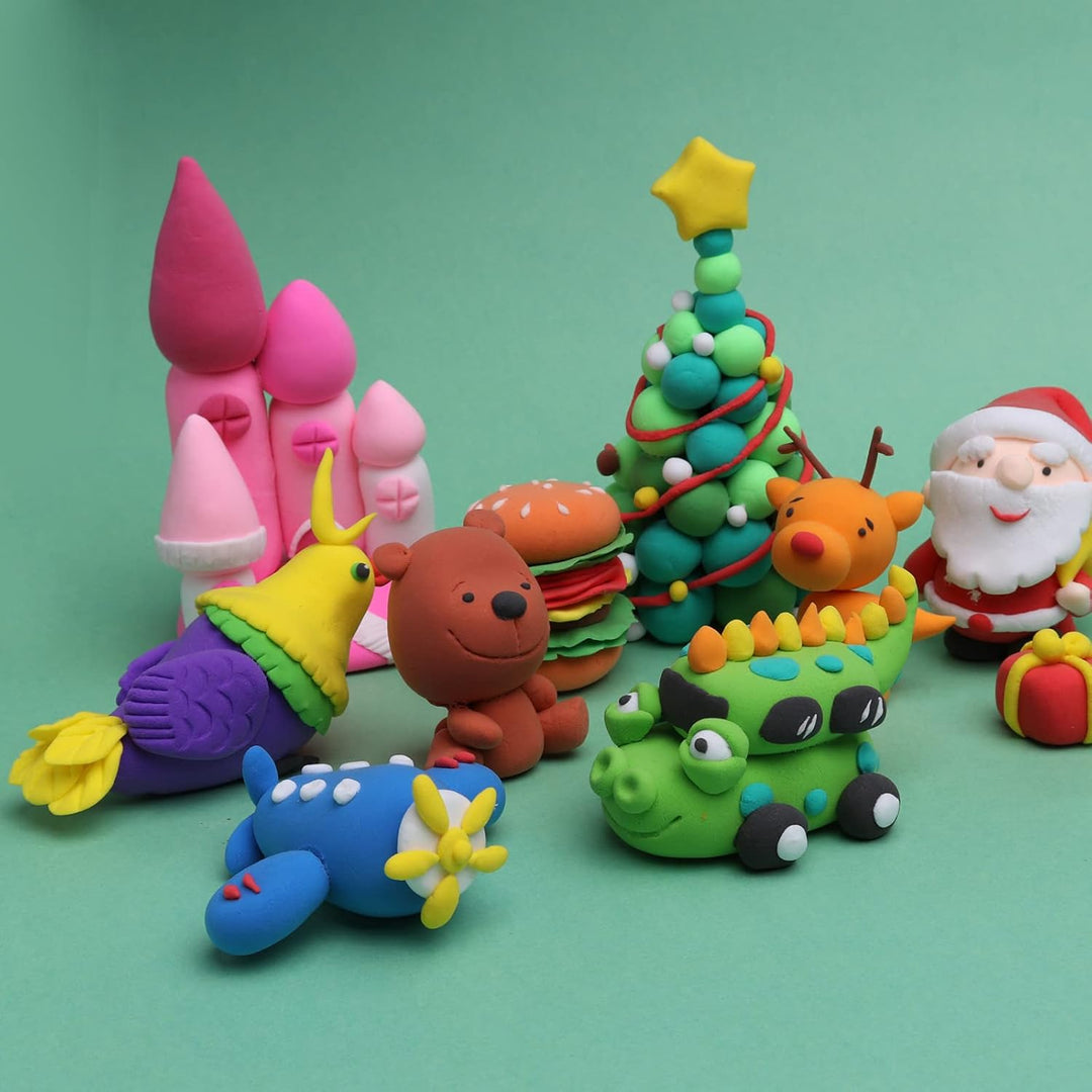 Modelliermasse Lufttrocknend, 50 Farben Magische Modelliermasse für Kinder, DIY Geschenk für Jungen
