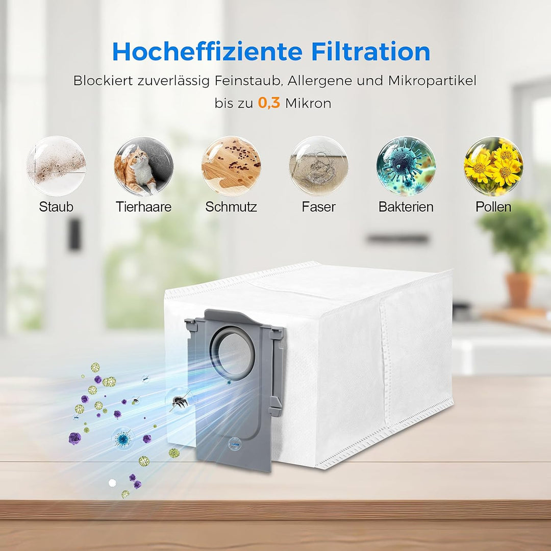 14 Stück Staubbeutel für Roborock S8 MaxV Ultra/Qrevo/Qrevo Pro/Saros 10R/Saros 10/QV35A/Qrevo S/Qre
