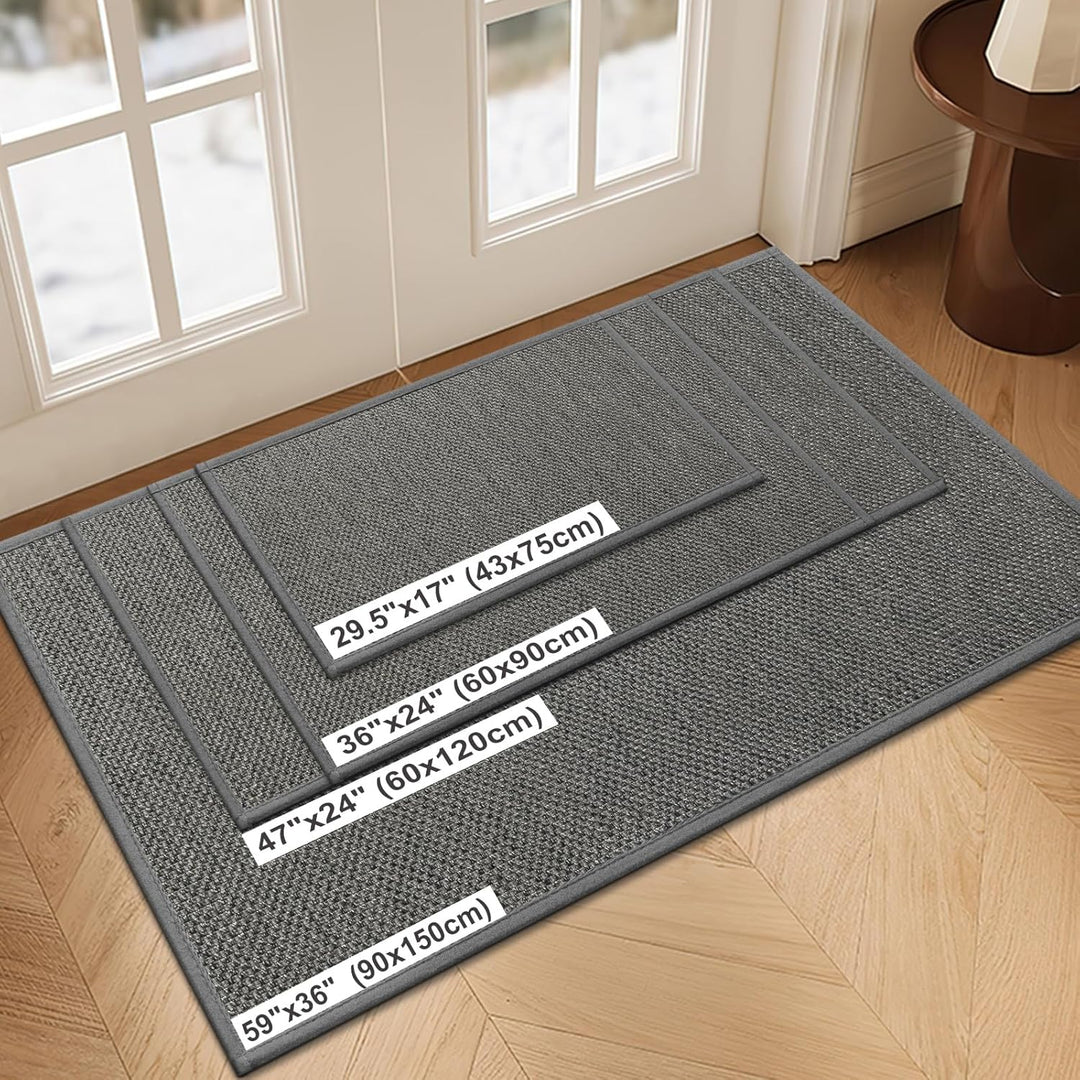 LEKEEPGO Fussmatte Innen 60 x 120 cm, rutschfest Fussmatte, waschbar Schmutzfangmatte, Dünn Türmatte