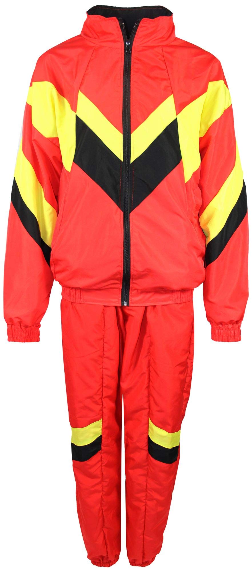 Foxxeo Premium 80er Jahre Kostüm für Herren Damen Trainingsanzug Assianzug Assi Gr. S – XXXXL M Rot