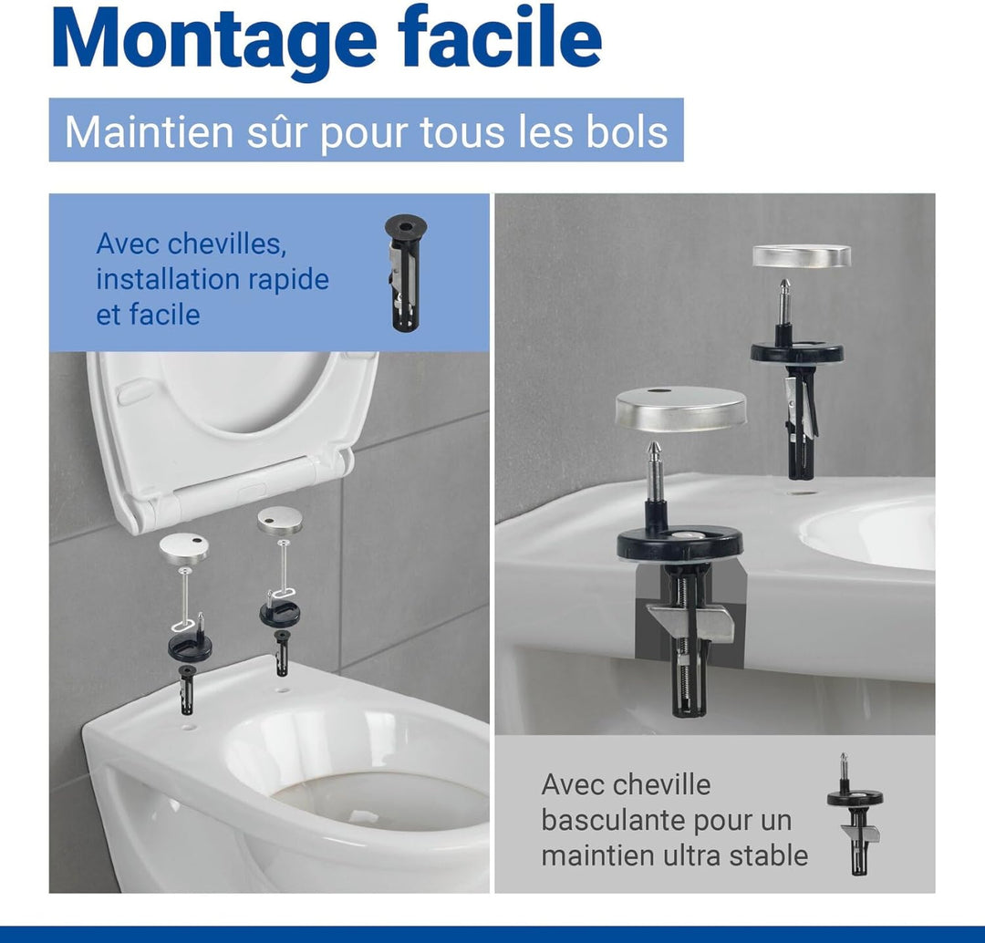 WENKO WC-Sitz Korfu, Toilettensitz mit Absenkautomatik, 300 kg Belastung, WC-Deckel mit Absenkautoma