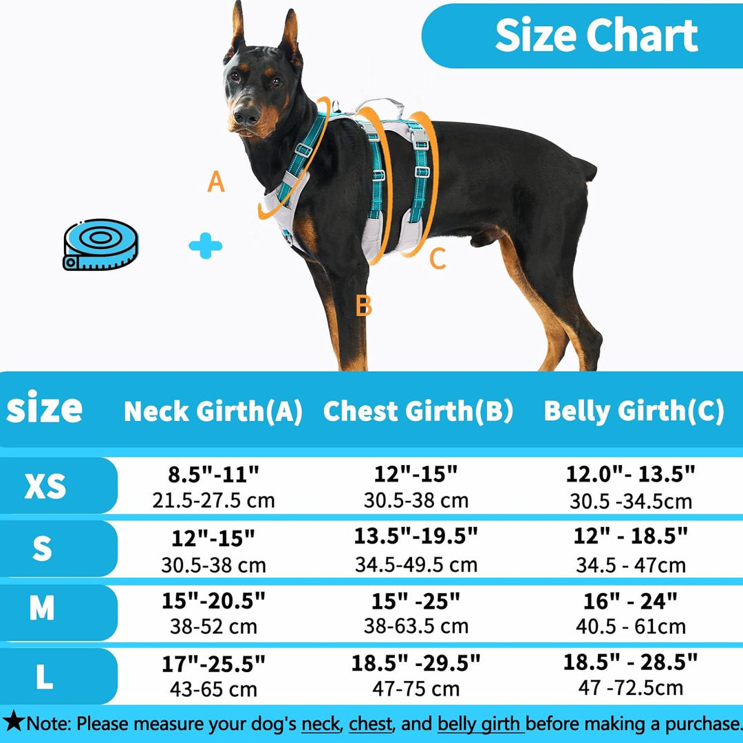 Huntboo Sicherheitsgeschirr Hund Ausbruchsicher, Panikgeschirr für Hunde, Reflektierendes Geschirr H