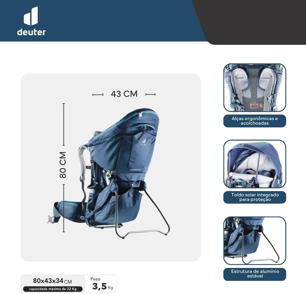 deuter Kid Comfort Pro Kindertrage mit Daypack Single, Single