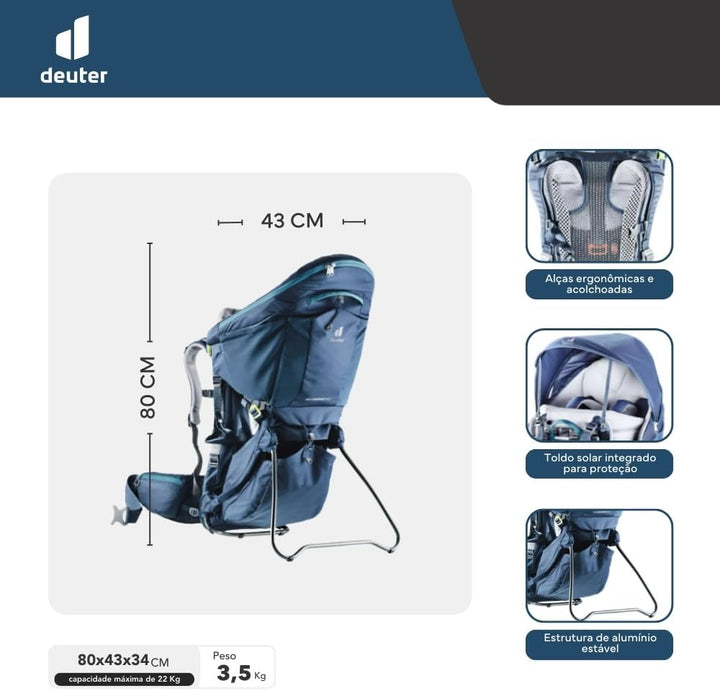 deuter Kid Comfort Pro Kindertrage mit Daypack Single, Single
