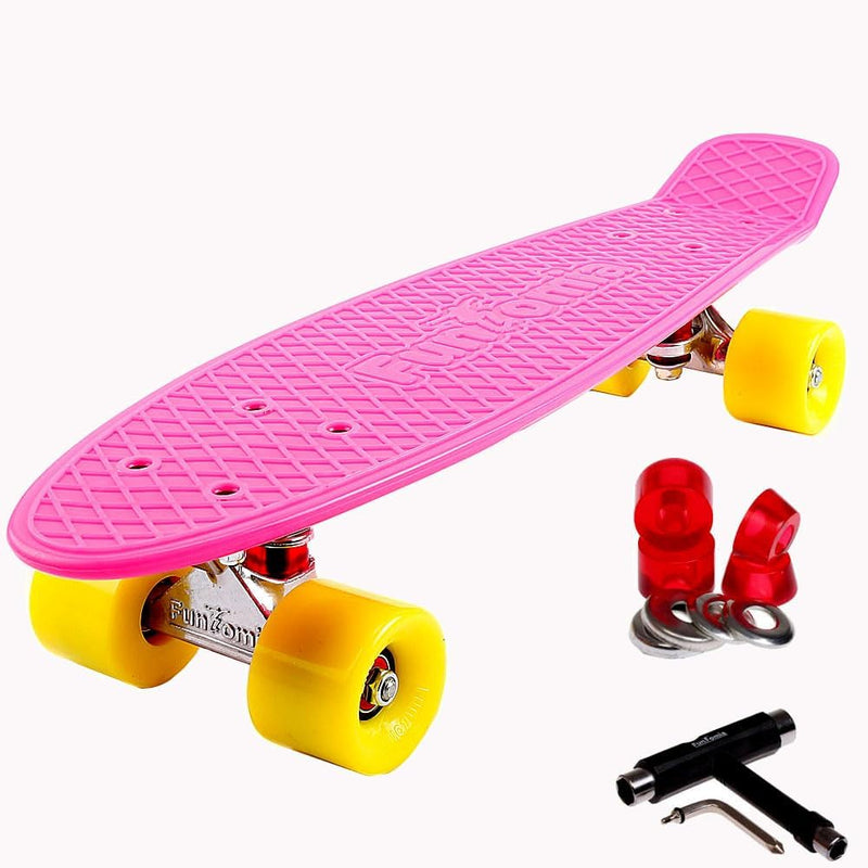 FunTomia Kinder Skateboard Cruiserboard Miniboard 57cm mit oder ohne LED Leuchtrollen Alu Truck Mach