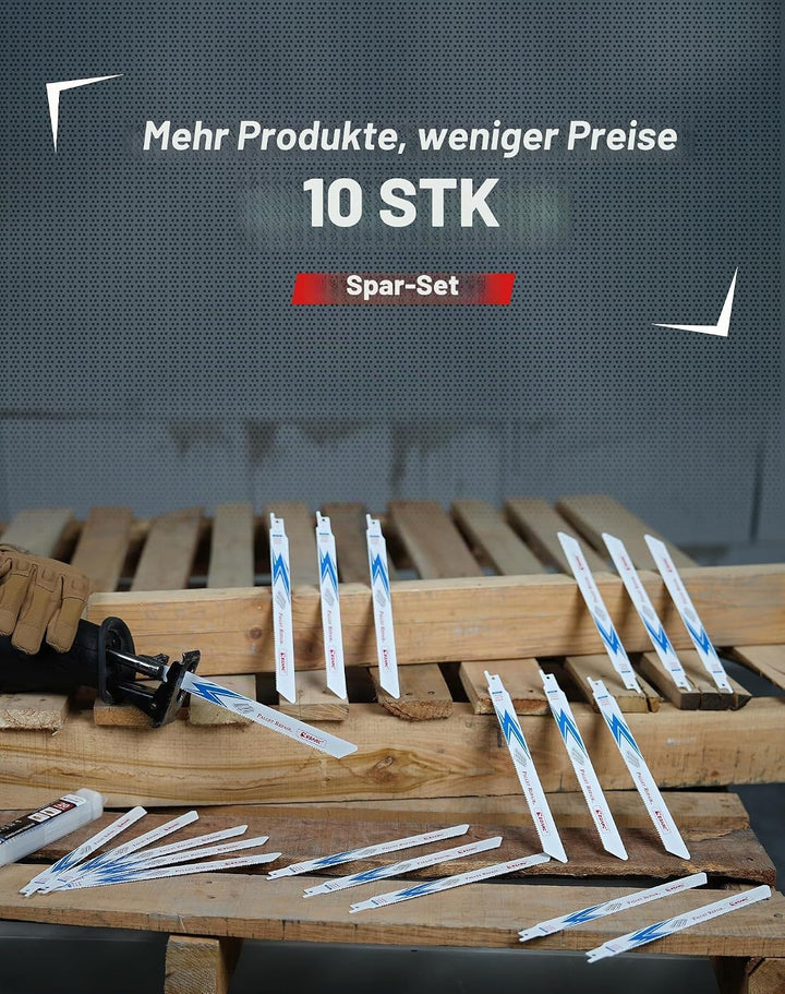 EZARC Säbelsägeblätter Holz für Holz-Paletten Bi-Metall mit Cobalt Säbelsägeblätter Set für Holz mit