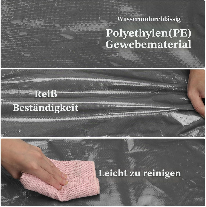 Withosent 100L Aufbewahrungstasche Gross Gewebt, 8er Wasserdicht Umzugstaschen mit Reissverschluss u
