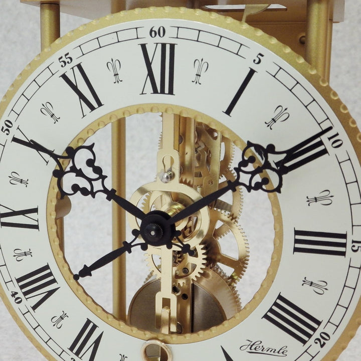 Hermle Uhrenmanufaktur Tischuhr, Schmiedeeisen, Gold, 24cm x 13cm x 9,5cm